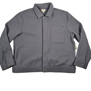 MODE OF ONE Men's Blue Asphalt Ribbed Knit Button Front‎ Shirt Jacket Size XXL